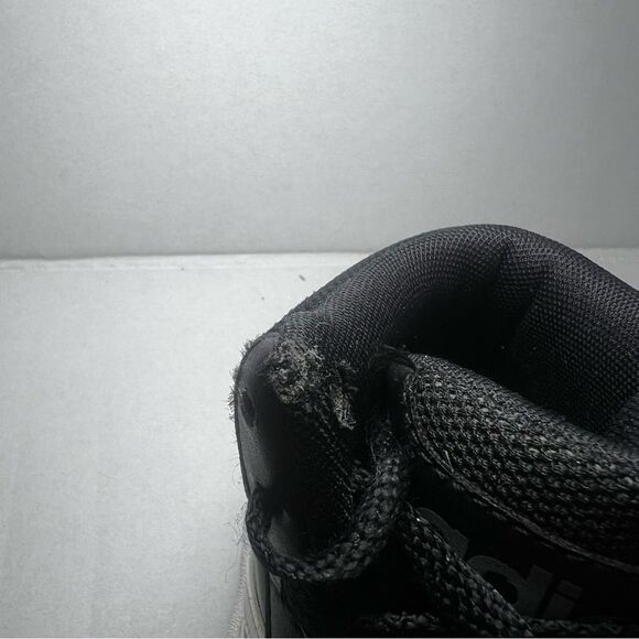 ADIDAS Hoops Mid Basketball Sneakers Kid Sz 1 Black Faux Leather Athletic Shoes - Picture 11 of 11